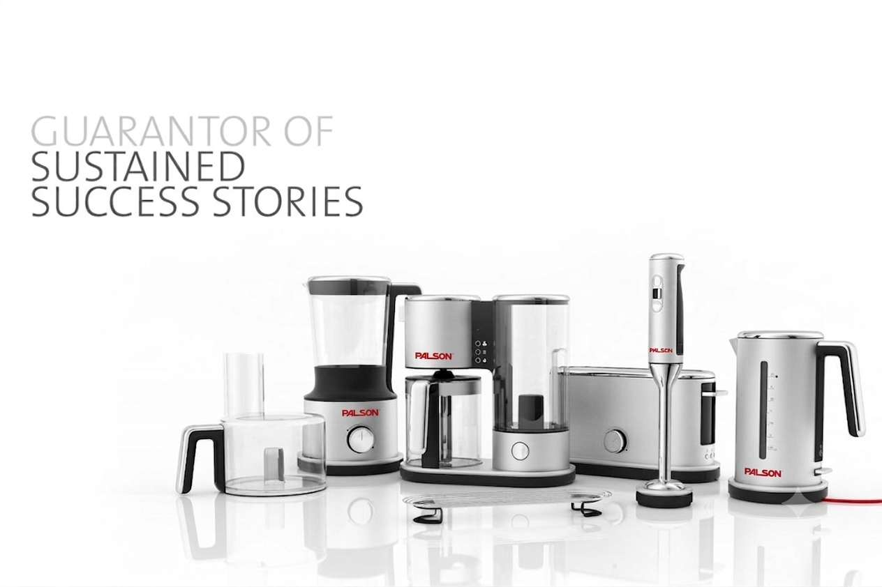 Palson appliance collection — coffee maker, blender, kettle, toaster and hand blender